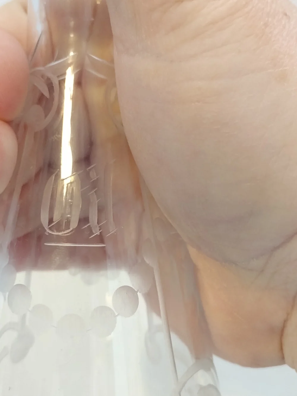 Etched Clear Glass Decanter Carafe For Vinager And Oil